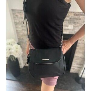 Dana Buchman Faux Leather Black Crossbody